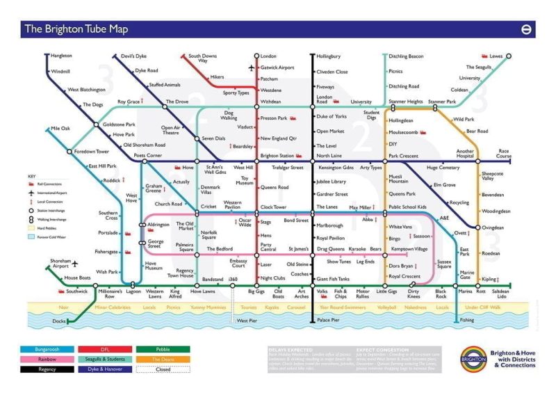 The Brighton Tube Map by J David Bennett (signed open edition)