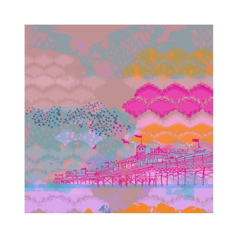 Brighton Pier Pink Sky By Tiffany Lynch