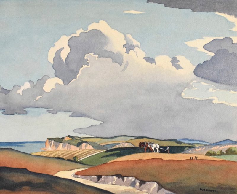 Ploughing, Downs by Eric Slater