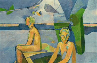 Two Boys On A Punt by Keith Vaughan