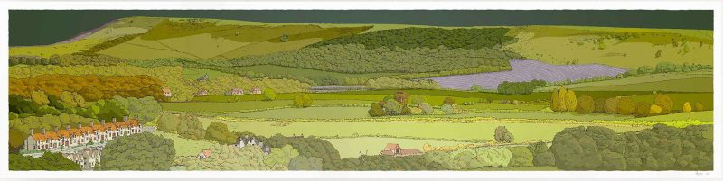 Firle from Glynde Emerald Skies Panorama By Alej ez