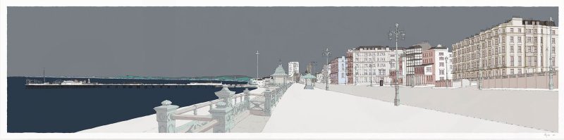 Kemptown to Hove promenade Panorama Silver Grey By Alej ez