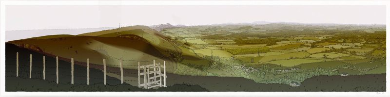 The Lark over Sussex Weald, Devils Dyke Season Fall Panorama By Alej ez