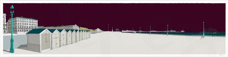 Brunswick, Palmeira and the Two Piers Mauve Sky Panorama By Alej ez