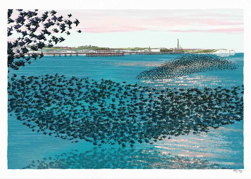 Shoreline Starlings Brighton by the Sea by Alej ez