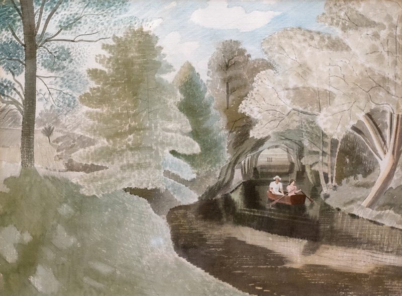 Two Figures in a Boat by Eric Ravilious