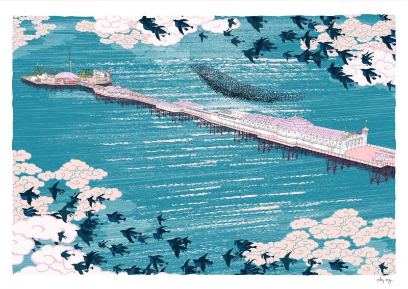 Palace Pier, Starlings Song Brighton by Alej ez