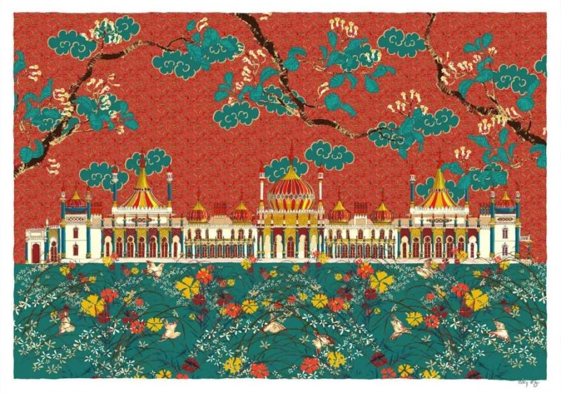 Brighton Pavilion with Jasmine and Sweet William by Alej ez