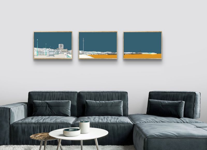 Hove to Brighton seafront triptych panoramic image (A2 prints only) By Alej ez - Image 2