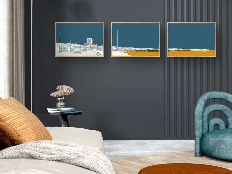 Hove to Brighton seafront triptych panoramic image (A2 prints only) By Alej ez - Image 3