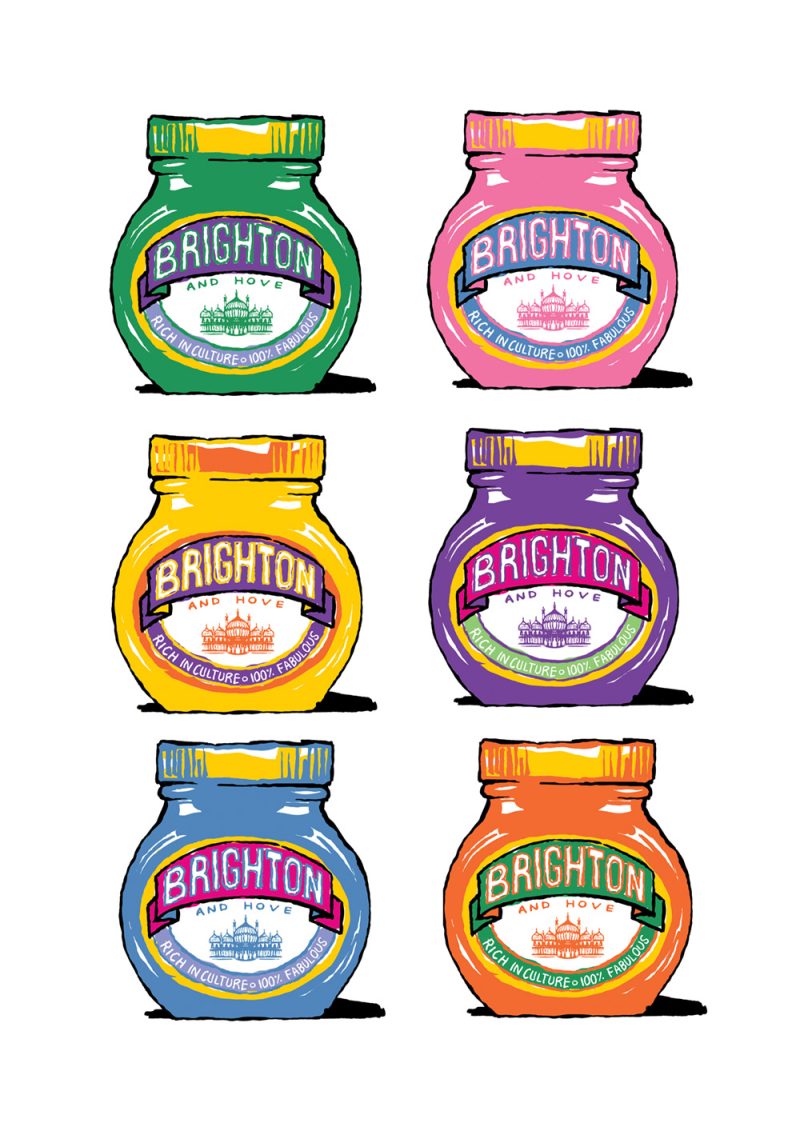 Multi Marmite x 6 by J David Bennett